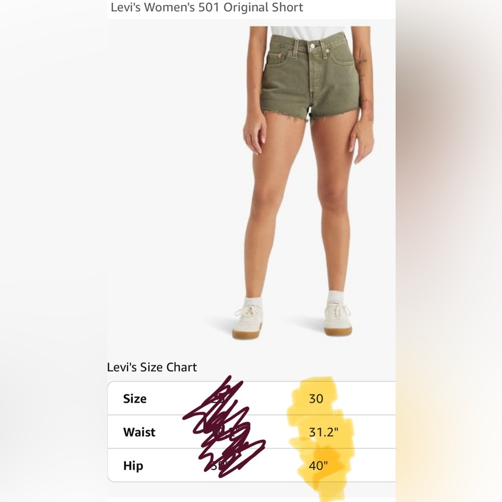 Levi's Green Jean Shorts Distressed Cut-Off Style